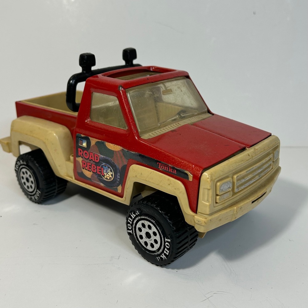 Vintage Tonka Road Rebel Steel Pickup Truck 1980s Red‎ Metal Body
